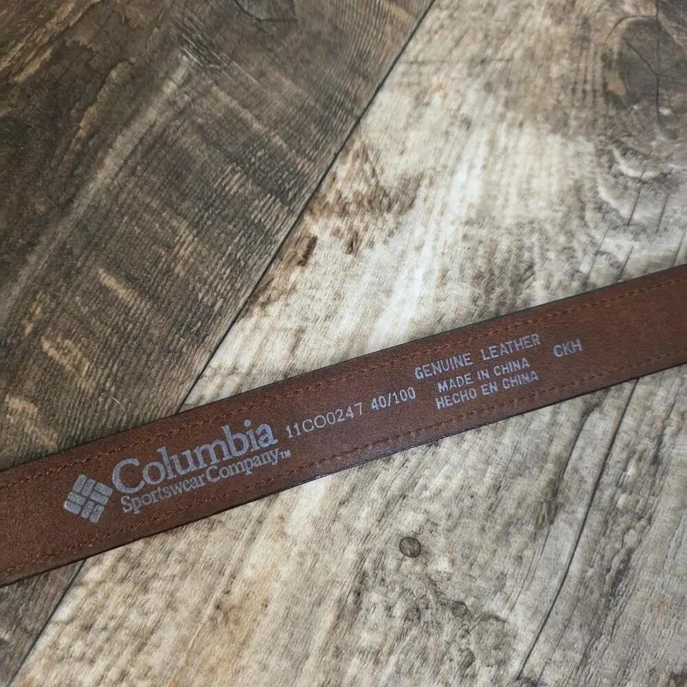 Vintage Columbia Woven Leather Belt Brown Southwestern Boho Western Size 40